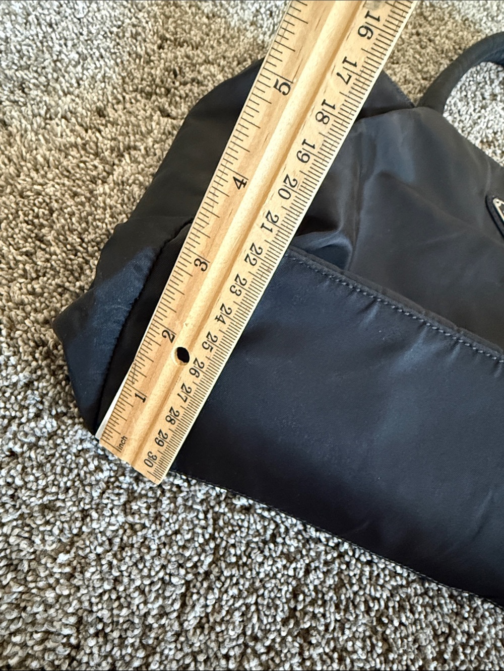 Prada Black Nylon Tote with Triangle Logo - Picture 10 of 13
